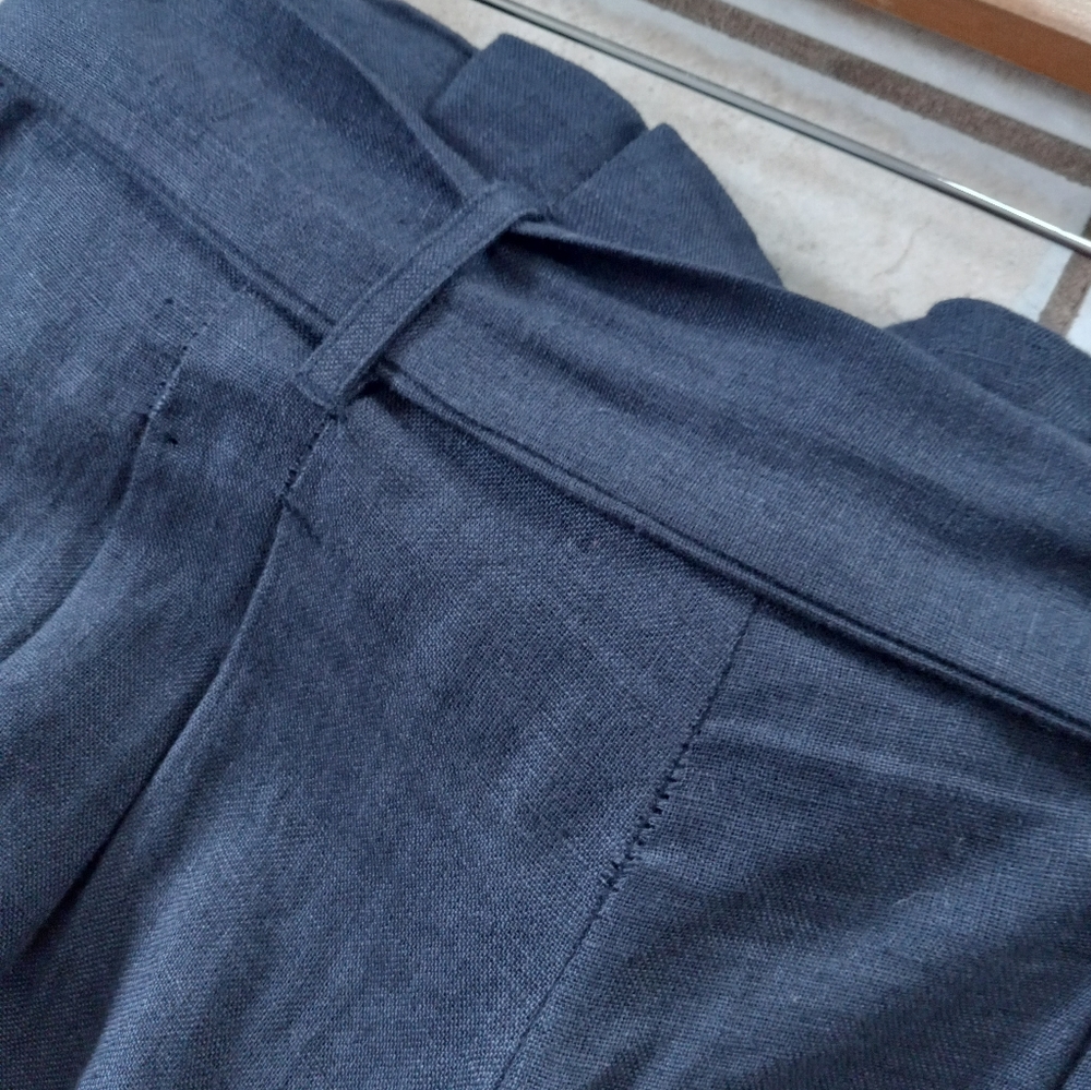 7115 By Szeki Pleated Linen Trouser Wide Leg Culotte S - Picture 9 of 16